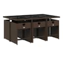 vidaXL Garten-Essgruppe 7-tlg. Braun Poly Rattan mit Kissen Bild 3