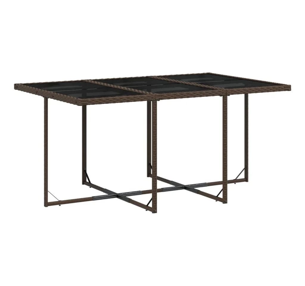 vidaXL Garten-Essgruppe 7-tlg. Braun Poly Rattan mit Kissen - Bild 4