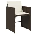 vidaXL Garten-Essgruppe 7-tlg. Braun Poly Rattan mit Kissen Bild 5