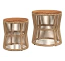 vidaXL Gartentisch-Set 2-tlg. Beige Poly Rattan mit Holzplatte Bild 2