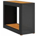 vidaXL Gartentisch Schwarz Poly Rattan mit Holzplatte Bild 2
