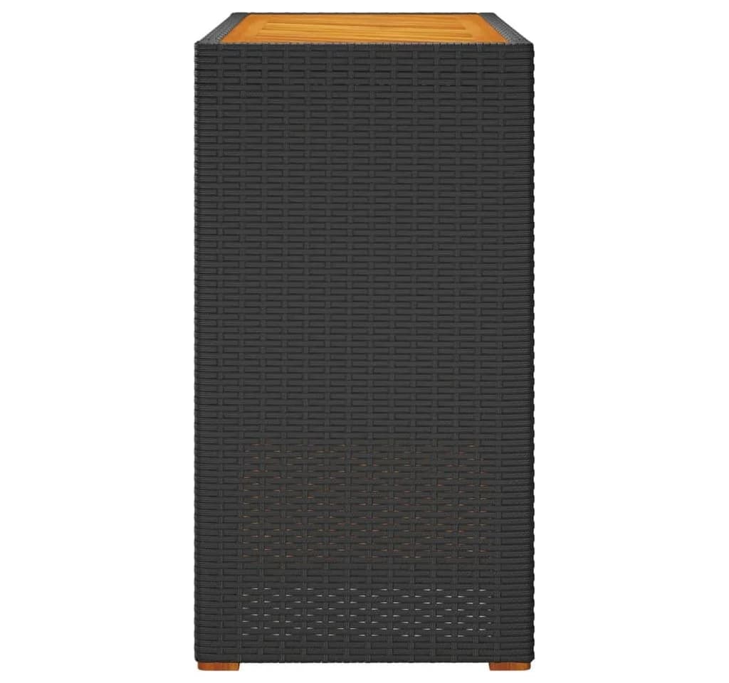 vidaXL Gartentisch Schwarz Poly Rattan mit Holzplatte - Bild 5