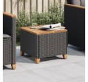 vidaXL Gartentisch Schwarz Poly Rattan Holz Bild 1
