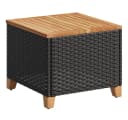 vidaXL Gartentisch Schwarz Poly Rattan Holz Bild 2
