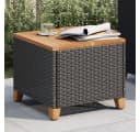 vidaXL Gartentisch Schwarz Poly Rattan Holz Bild 3