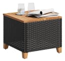 vidaXL Gartentisch Schwarz Poly Rattan Holz Bild 4