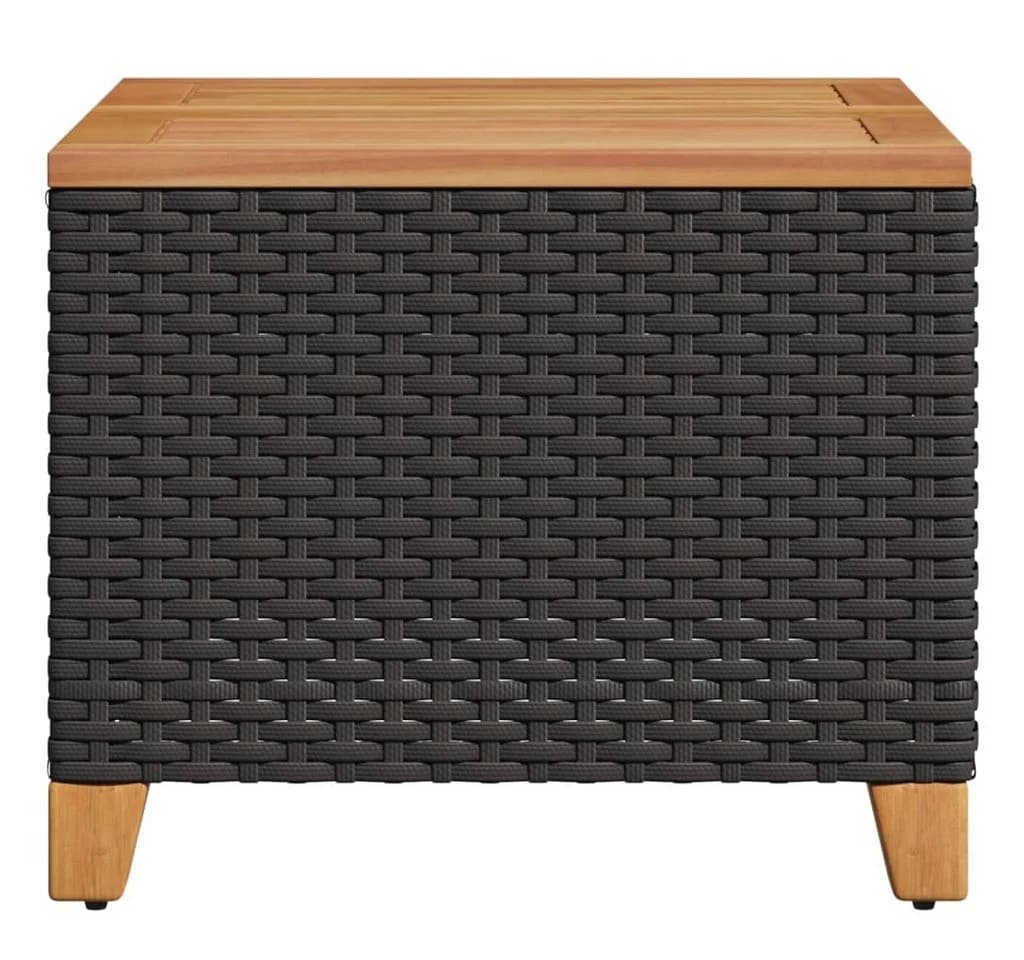 vidaXL Gartentisch Schwarz Poly Rattan Holz - Bild 5