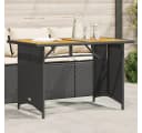 vidaXL Gartentisch Schwarz Poly Rattan mit Holzplatte Bild 1