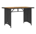 vidaXL Gartentisch Schwarz Poly Rattan mit Holzplatte Bild 2