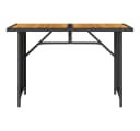 vidaXL Gartentisch Schwarz Poly Rattan mit Holzplatte Bild 4