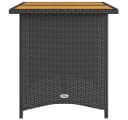 vidaXL Gartentisch Schwarz Poly Rattan mit Holzplatte Bild 5