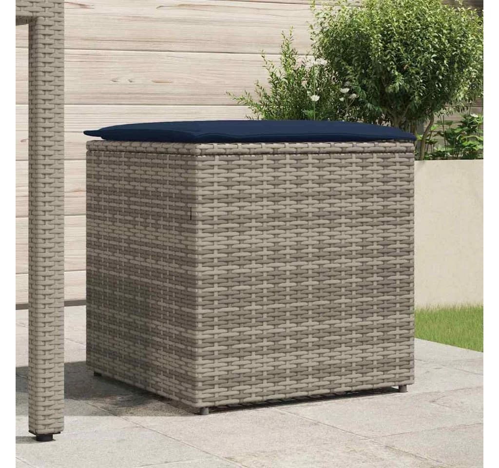 vidaXL Gartenbox Kissenbox Grau Poly-Rattan - Bild 3