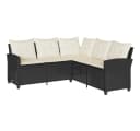 vidaXL Gartenlounge-Set L-förmiges Sofa Schwarz PE-Rattan mit Kissen Bild 2