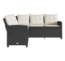 vidaXL Gartenlounge-Set L-förmiges Sofa Schwarz PE-Rattan mit Kissen Bild 4