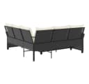 vidaXL Gartenlounge-Set L-förmiges Sofa Schwarz PE-Rattan mit Kissen Bild 5