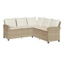 vidaXL Gartenlounge-Set L-förmiges Couchsofa Beige Polyrattan mit Kissen Bild 2
