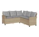 vidaXL Gartenlounge-Set L-förmig Beige/Grau Poly Rattan mit Kissen Bild 2