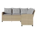 vidaXL Gartenlounge-Set L-förmig Beige/Grau Poly Rattan mit Kissen Bild 3