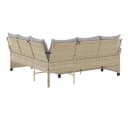vidaXL Gartenlounge-Set L-förmig Beige/Grau Poly Rattan mit Kissen Bild 5
