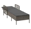 vidaXL Gartenliege Poly-Rattan Grau Verstellbare Rückenlehne Bild 4