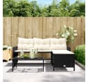 vidaXL Gartensofa L-Form Schwarz mit Tisch und Kissen Bild 3