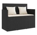 vidaXL Gartenbank mit Kissen Schwarz Poly Rattan Bild 2