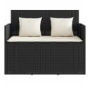 vidaXL Gartenbank mit Kissen Schwarz Poly Rattan Bild 4