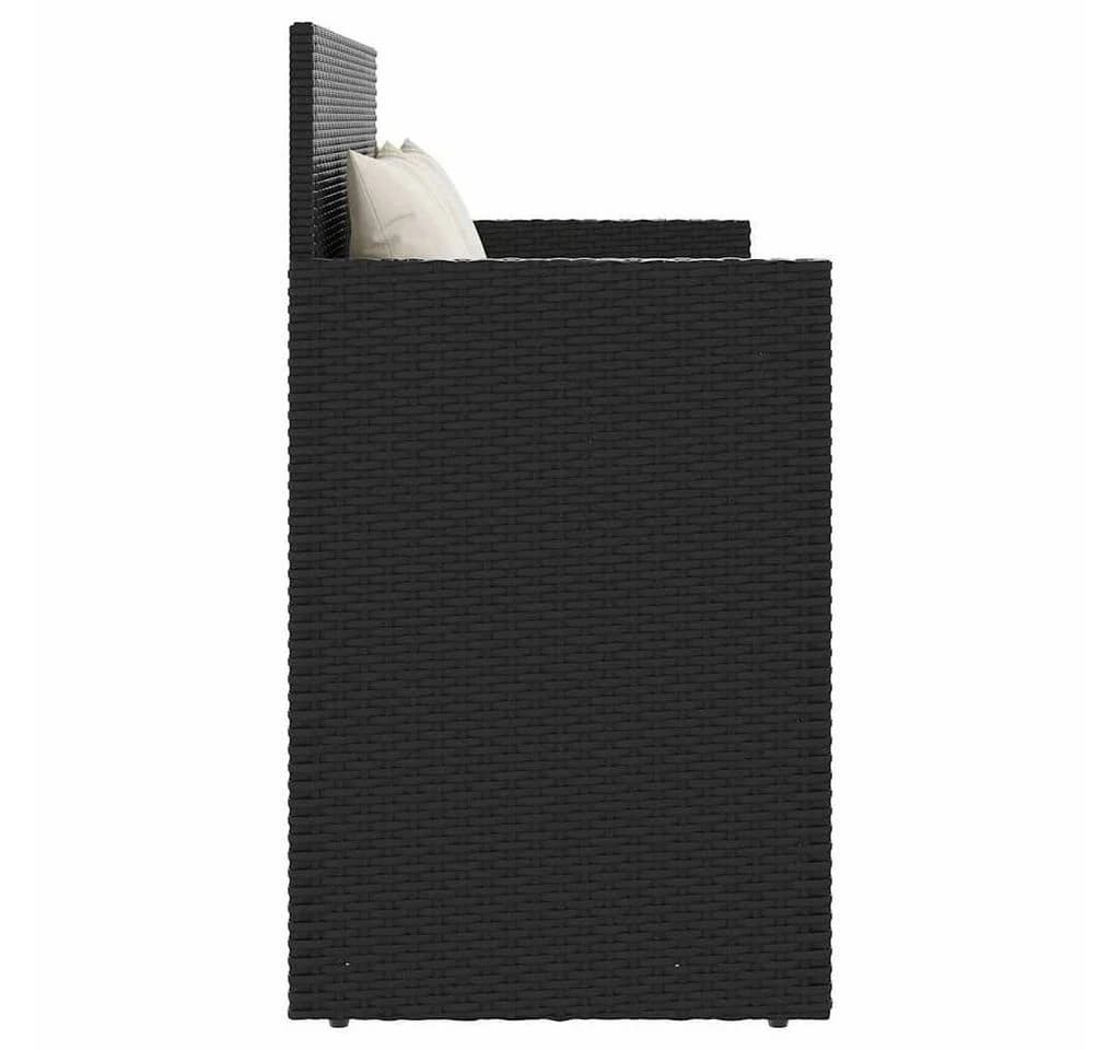 vidaXL Gartenbank mit Kissen Schwarz Poly Rattan - Bild 5