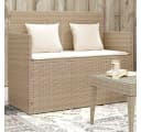 vidaXL Gartenbank mit Kissen Beige Poly Rattan Bild 1