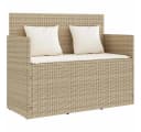 vidaXL Gartenbank mit Kissen Beige Poly Rattan Bild 2
