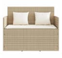vidaXL Gartenbank mit Kissen Beige Poly Rattan Bild 4