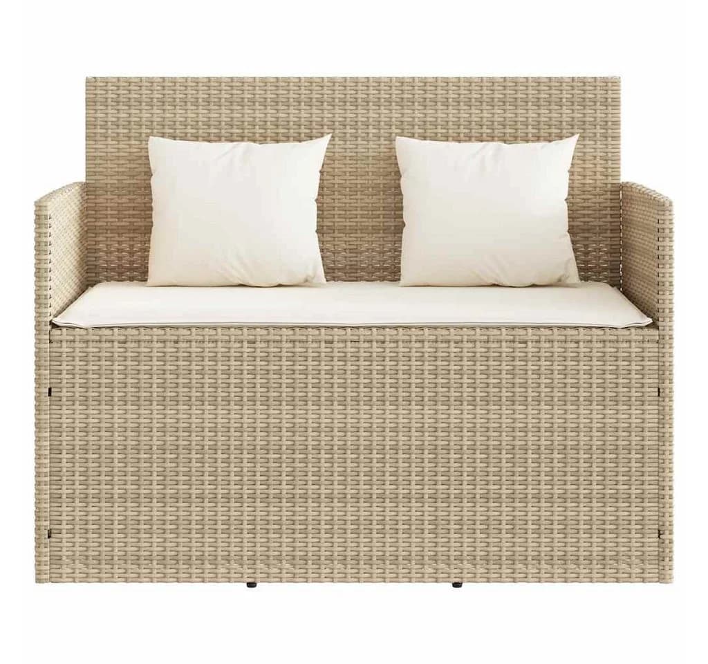 vidaXL Gartenbank mit Kissen Beige Poly Rattan - Bild 4