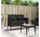 vidaXL Gartenbank mit Stauraum und Kissen Schwarz PE-Rattan Bild 3