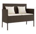 vidaXL Gartenbank mit Stauraum und Kissen Braun Poly Rattan Bild 2