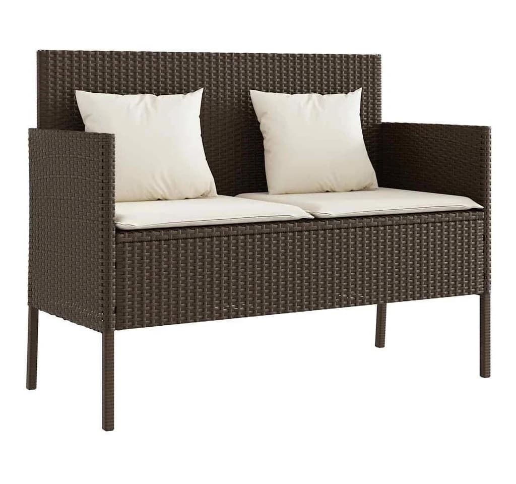 vidaXL Gartenbank mit Stauraum und Kissen Braun Poly Rattan - Bild 2