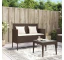 vidaXL Gartenbank mit Stauraum und Kissen Braun Poly Rattan Bild 3