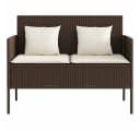 vidaXL Gartenbank mit Stauraum und Kissen Braun Poly Rattan Bild 4