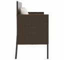 vidaXL Gartenbank mit Stauraum und Kissen Braun Poly Rattan Bild 5