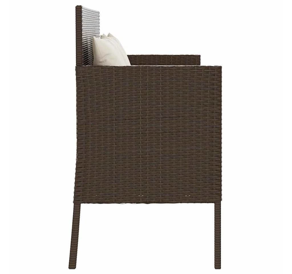 vidaXL Gartenbank mit Stauraum und Kissen Braun Poly Rattan - Bild 5