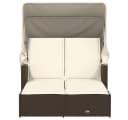 vidaXL Doppel-Sonnenliege Braun Poly Rattan mit Dach Bild 4