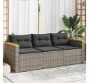 vidaXL Loungesofa 3-Sitzer Grau Poly Rattan Bild 1