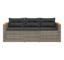 vidaXL Loungesofa 3-Sitzer Grau Poly Rattan Bild 4
