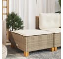 vidaXL Gartenhocker Beige mit Kissen Poly Rattan Bild 3