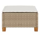vidaXL Gartenhocker Beige mit Kissen Poly Rattan Bild 4