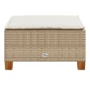 vidaXL Gartenhocker Beige mit Kissen Poly Rattan Bild 5