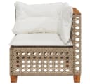 vidaXL Gartensofa Beige Poly Rattan mit Kissen Bild 4