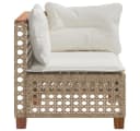 vidaXL Gartensofa Beige Poly Rattan mit Kissen Bild 5