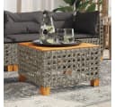 vidaXL Gartentisch Grau Poly Rattan Holz Bild 1