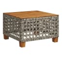 vidaXL Gartentisch Grau Poly Rattan Holz Bild 2