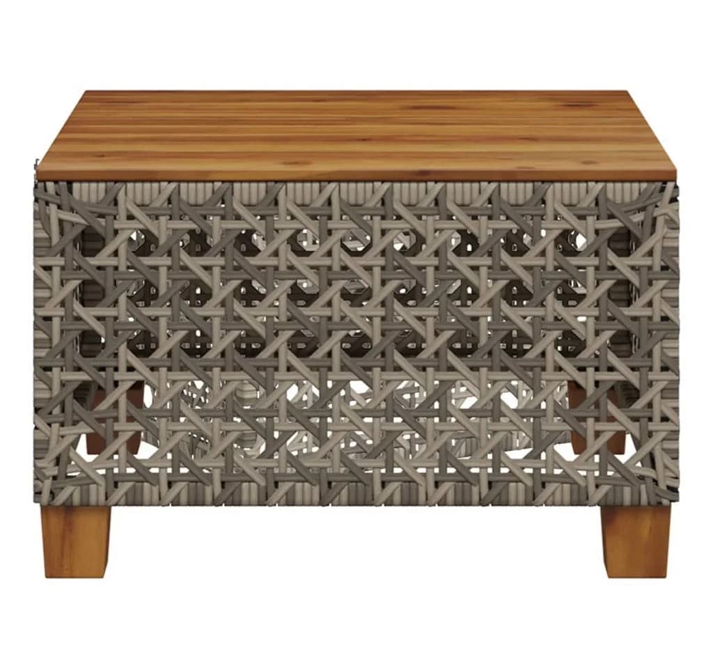 vidaXL Gartentisch Grau Poly Rattan Holz - Bild 4
